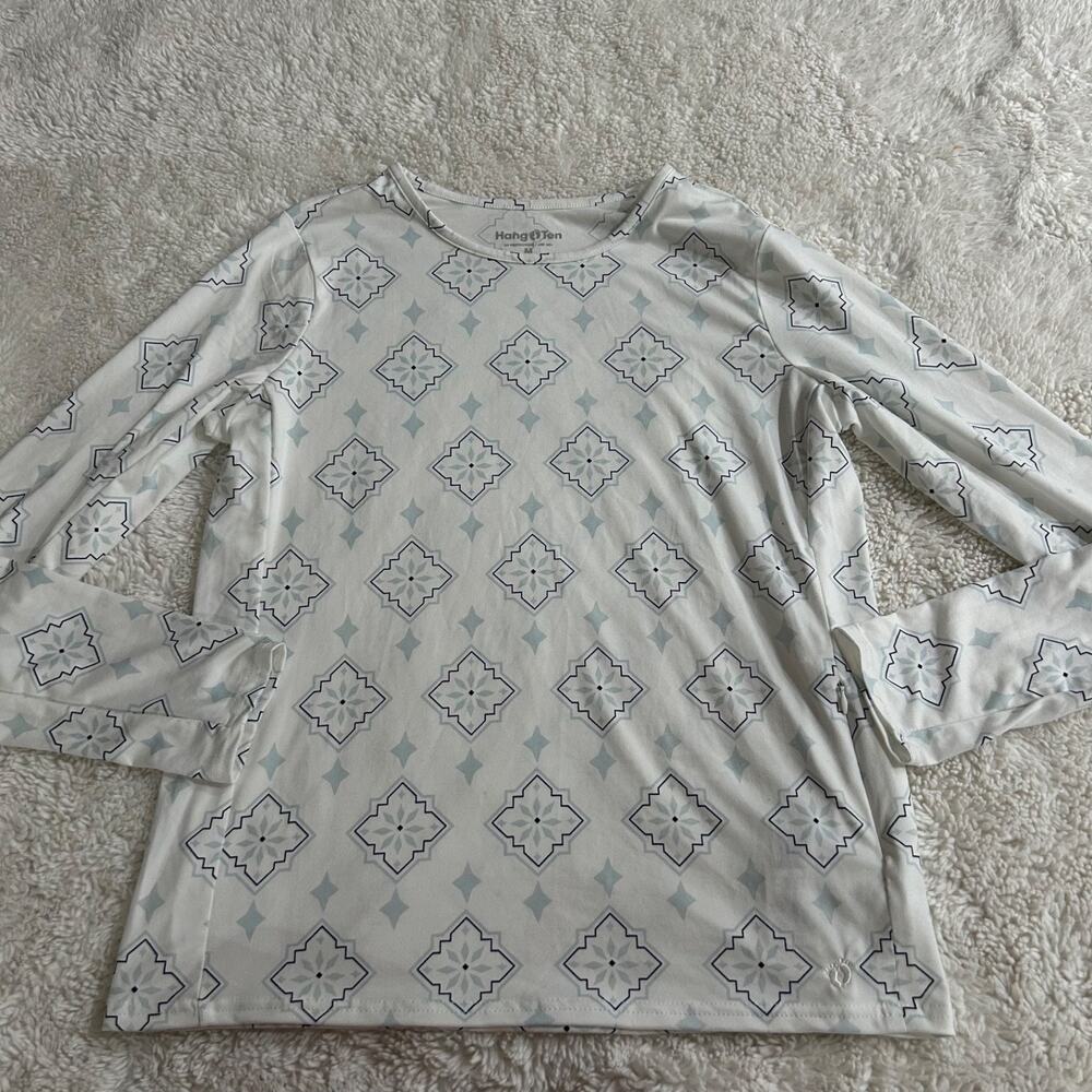 Hang Ten Women Solara UPF 50+ Long Sleeve Sun Shirt White M Summer Beach Outdoor - Picture 2 of 8